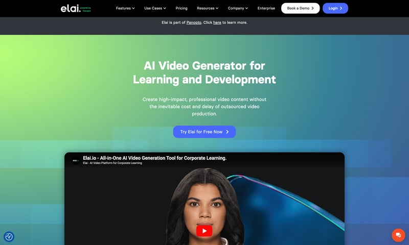 Elai.io avatar video generator interface