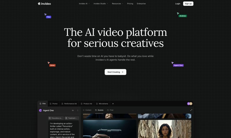 InVideo AI script-to-video generator interface