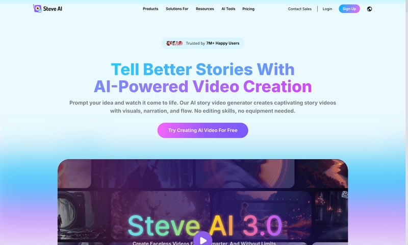 Steve.AI text-to-video workflow interface