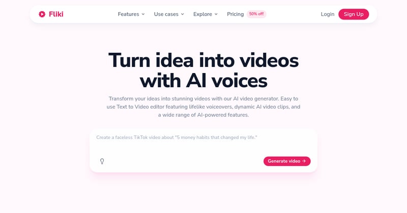 Fliki text-to-video with AI voiceover for multilingual content