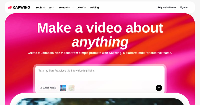 Kapwing browser-based collaborative video editor with AI subtitles and Smart Cut